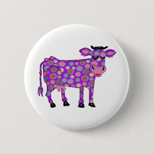 Purple Cow 2 Inch Round Button