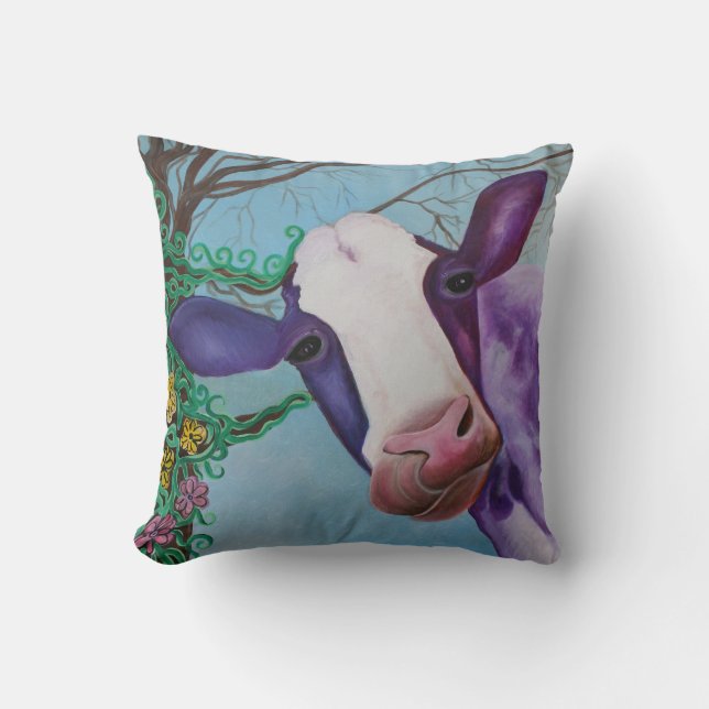 Purple Cow American MoJo Pillow (Front)