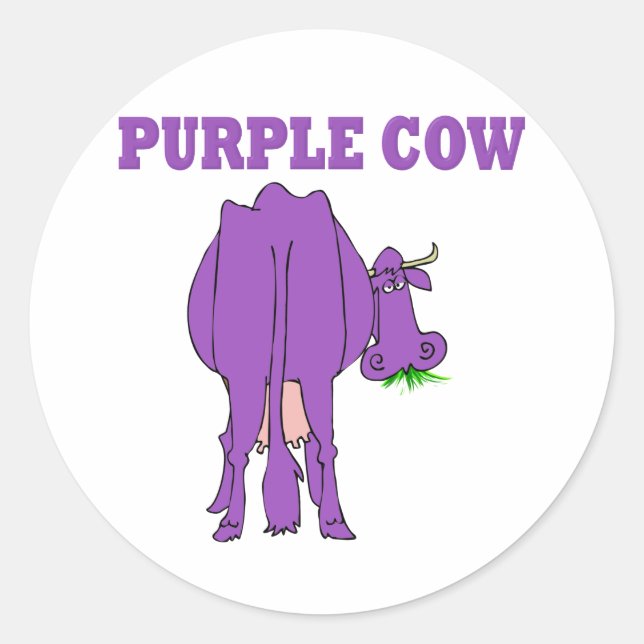 Purple Cow Classic Round Sticker (Front)