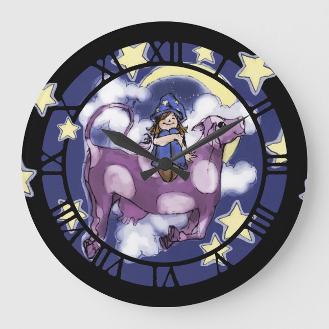 Purple Cow Large Clock (Front)