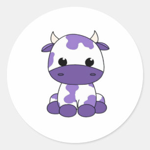 Purple cow Oversized T-Shirt_1 Classic Round Sticker