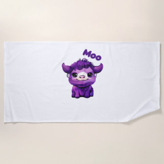 Purple Cow Oversized T-Shirt Beach Towel