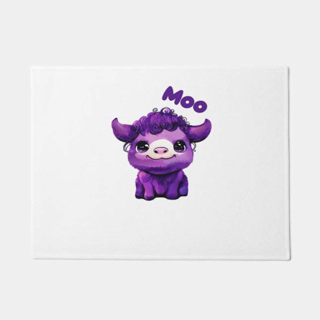 Purple Cow Oversized T-Shirt Doormat (Front)