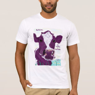 Purple Cow Quite Possibly Contemplating Flight T-Shirt