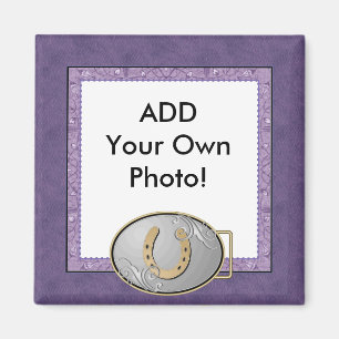 Purple Cowgirl Bandana Photo Magnet