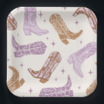 Purple Cowgirl Boot Party Plates<br><div class="desc">Girl's Western Party Plates
Ready to be personalized by you!</div>