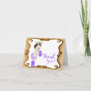 Purple Cowgirl Princess Baby Shower Thank You