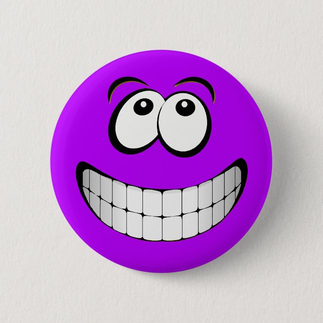 Purple Crazy Eyes Face 2 Inch Round Button (Front)