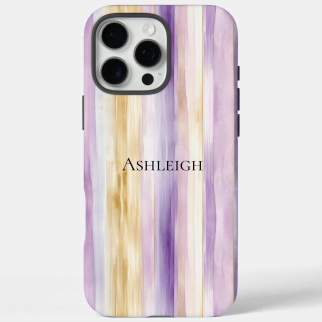 Purple Cream Iris Stripes   Case-Mate iPhone Case (Back)