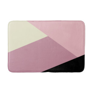 Purple & cream modern minimal abstract geometric bath mat