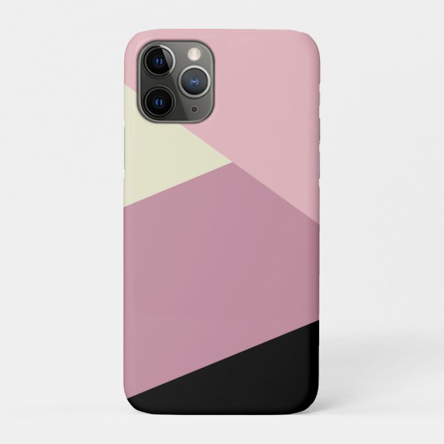 Purple & cream modern minimal abstract geometric Case-Mate iPhone case (Back)