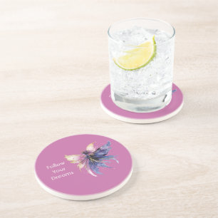 Purple Cream Pink Gold Fairy Coaster
