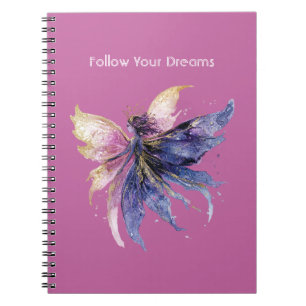 Purple Cream Pink Gold Fairy Notebook
