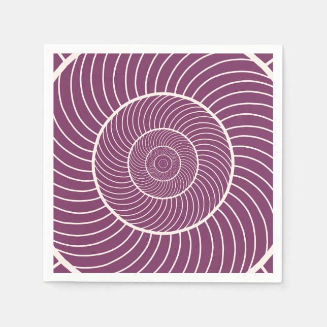 Purple cream spiral snail fibonacci sequence napkin (Front)