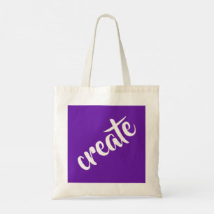 Purple "Create" Tote Bag
