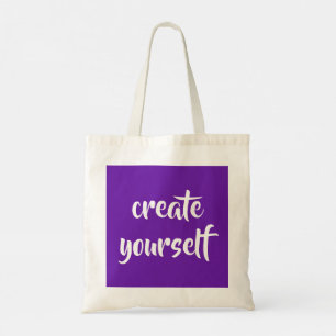 Purple "Create Yourself" Tote Bag