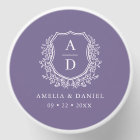 Purple Crest Botanical Monogram Wedding 