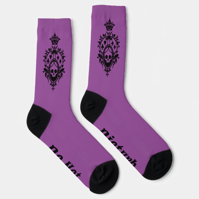 Purple Crest with Skull and Cardsuits Socks (Right)