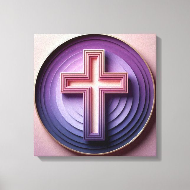 Purple Cristian Cross  Canvas Print (Front)