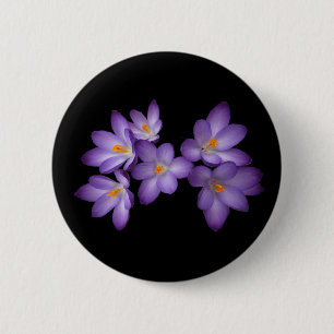 Purple Crocus 2 Inch Round Button