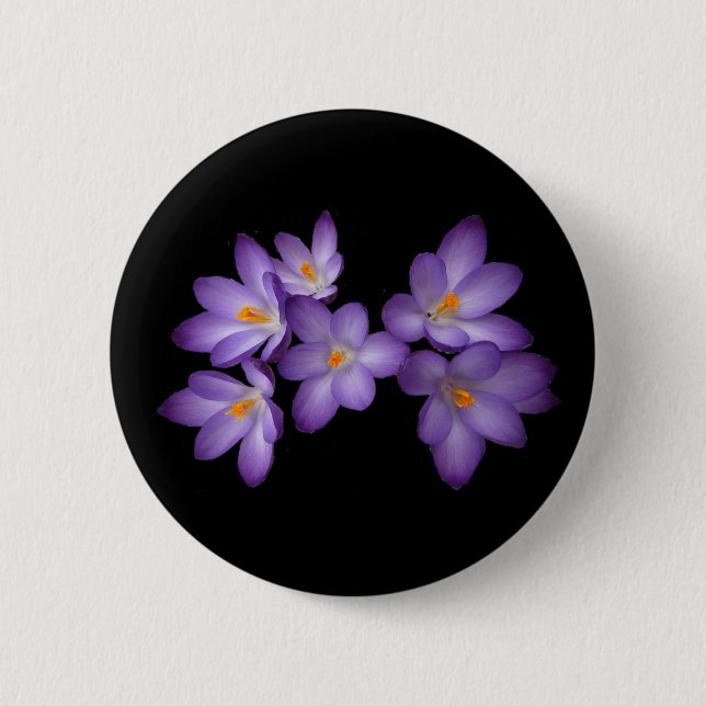 Purple Crocus 2 Inch Round Button (Front)