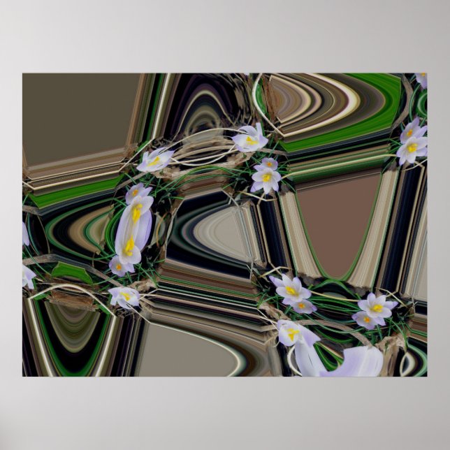 Purple Crocus Abstract 1 Poster (Front)
