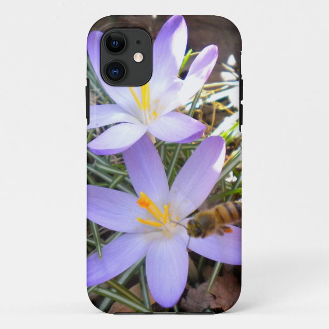 Purple Crocus and The Bee iPhone 5 case (Back)