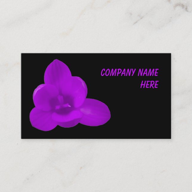 Purple Crocus Customizable Business Card (Front)