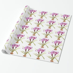 Purple crocus fine art wrapping paper