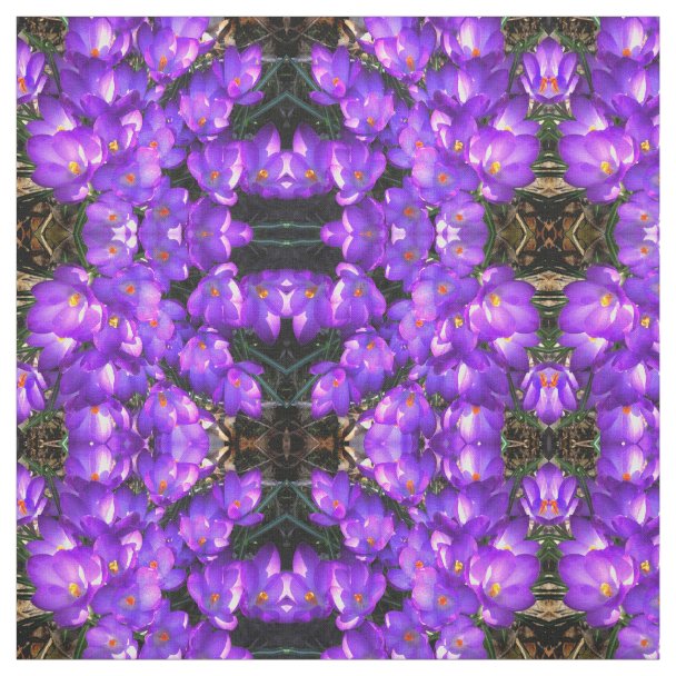 Purple Spring Crocus Flower Fabric Zazzle