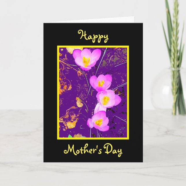 Purple Crocus Mother's Day Card (Front)