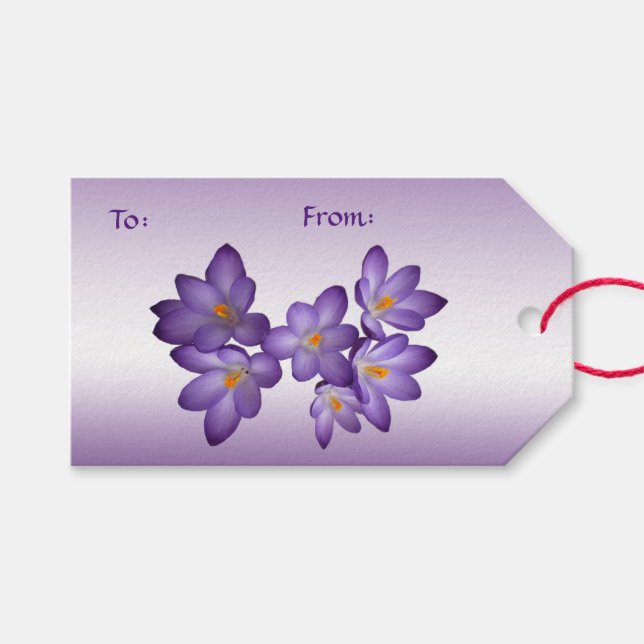 Purple Crocus Pack of Gift Tags (Front (Horizontal))