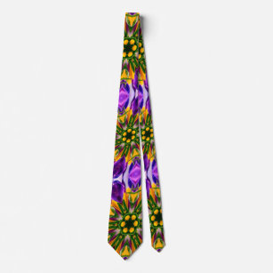 Purple Crocus Pattern Tie