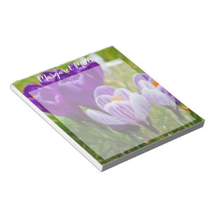 Purple crocus personalized notepad