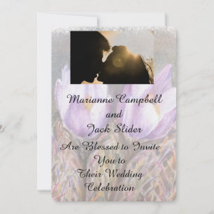 PURPLE CROCUSES CUSTOMIZABLE WEDDING INVITATION