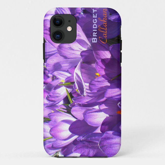 Purple Crocuses iPhone 5 case *personalize* (Back)