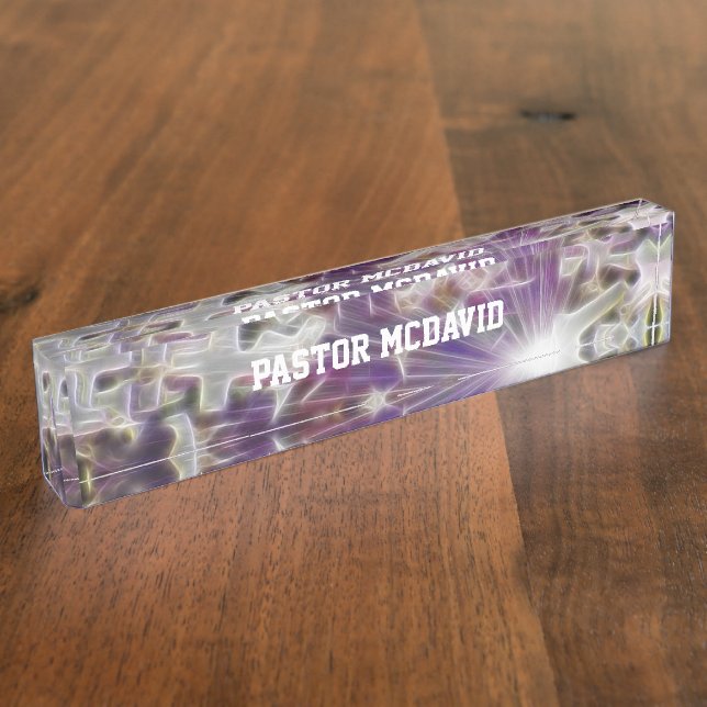 Purple cross and Faith Nameplate (Side)