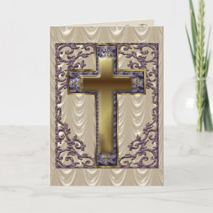 Purple Cross Lined Card