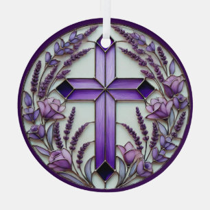 Purple Cross Ornament Suncatcher