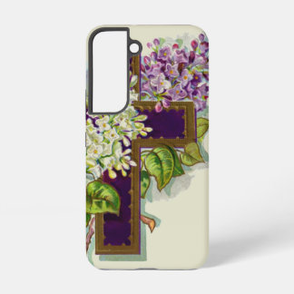 Purple Cross With Flowers Samsung Galaxy Case