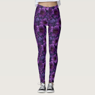 Purple Crossfit Amaryllis Themed Womens Wear Leggings