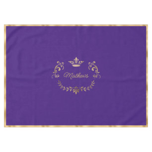 Purple Crown Crest Personalized  Tablecloth