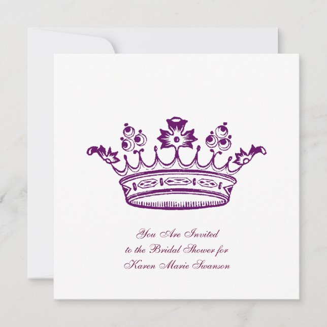 Purple Crown Invitation (Front)