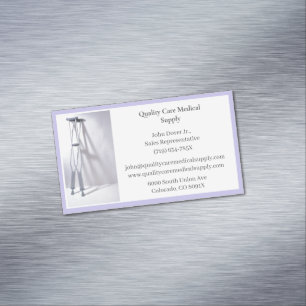 Purple Crutches Senior Care  Equipment Medical  Magnetic Business Card