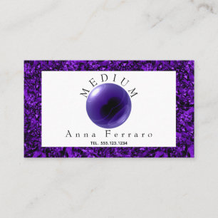 Purple Crystal Ball & Amethyst Fortune Telling Business Card
