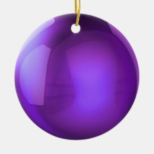 Purple Crystal Ball Ceramic Ornament