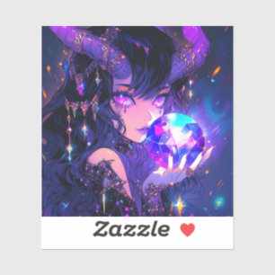 Purple Crystal Ball Demon Anime Girl