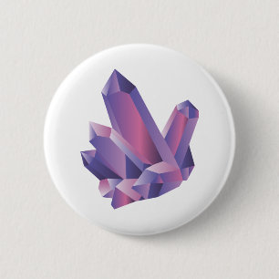 Purple Crystal Cluster   Button