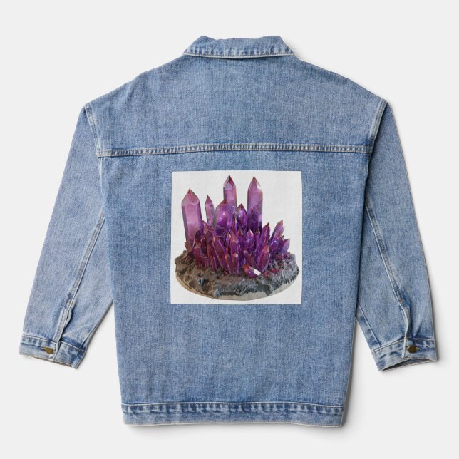 purple crystal denim jacket (Back)