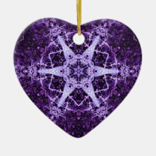Purple Crystal Jewel Heart Memory Ornament